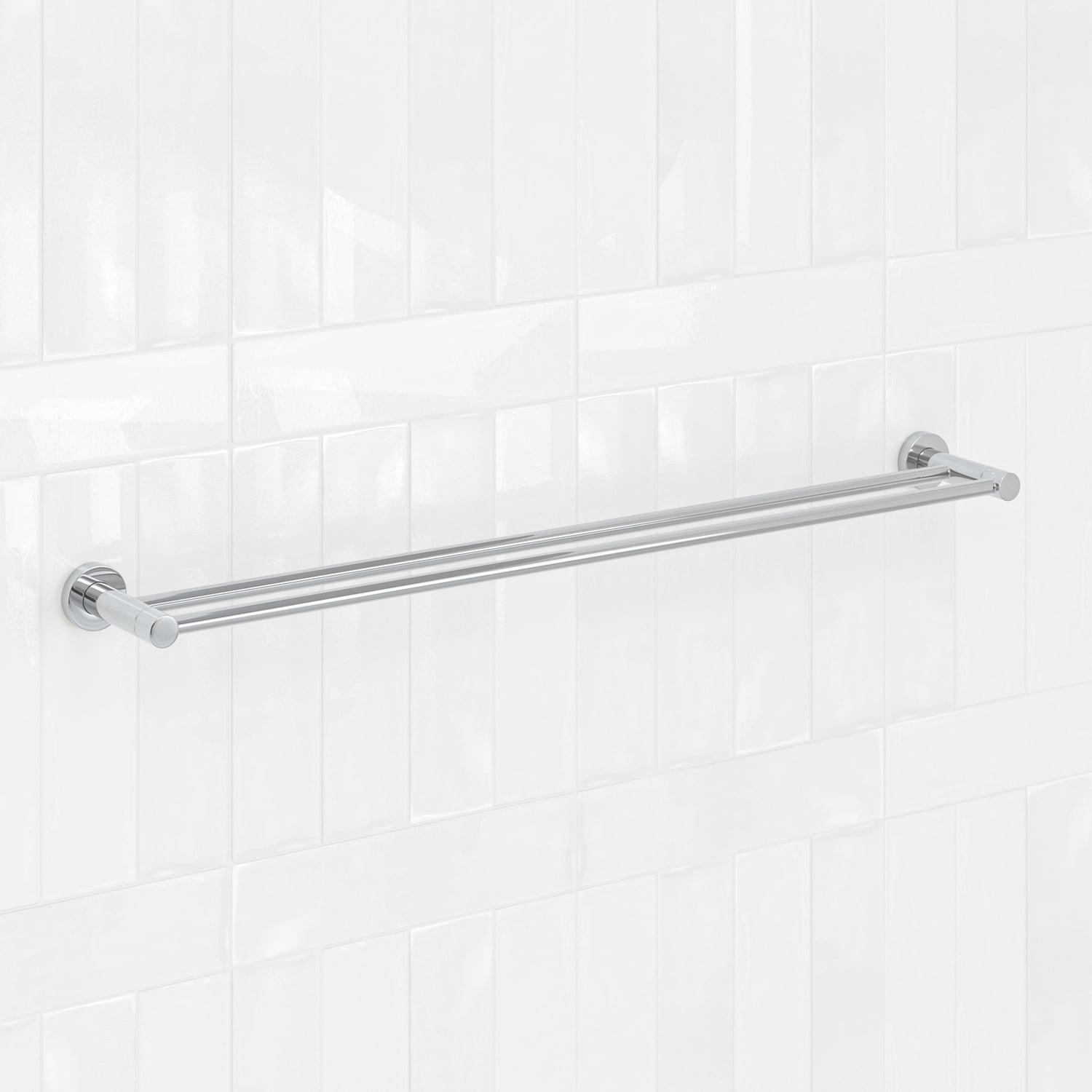Clovelly 750mm Chrome Double Towel Rail