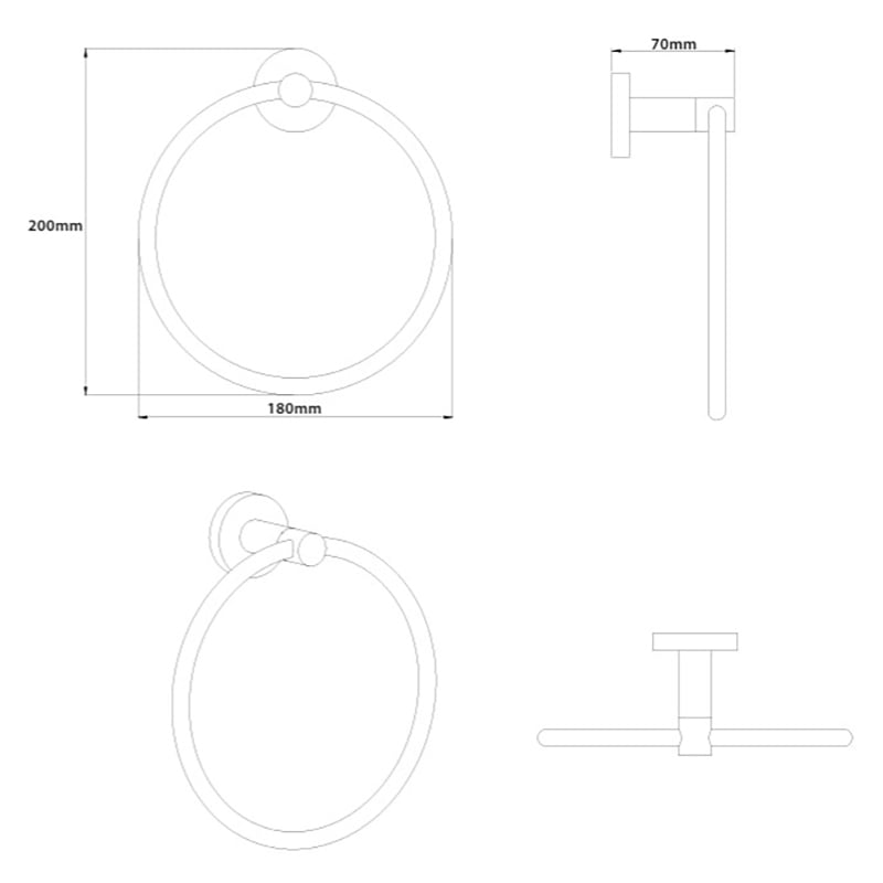 Elle Elite Copper Towel Ring