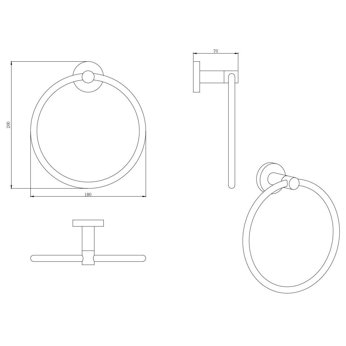 Clovelly Brushed Gold Towel Ring