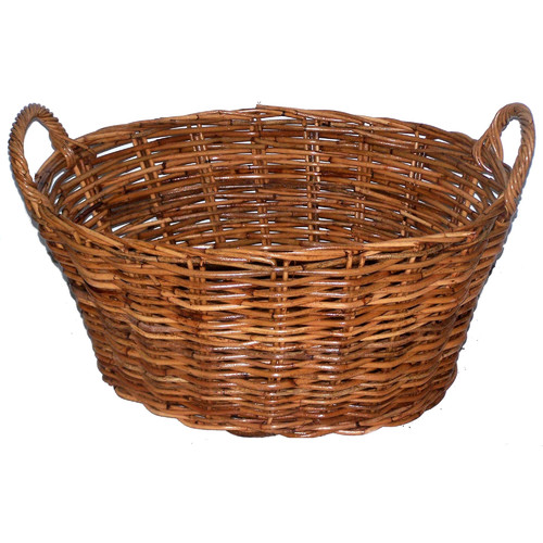 Cane Design Oval Rattan Washing Basket Temple & ster
