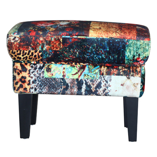 Multi-Coloured Elona Hardwood Footstool