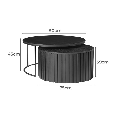 2 Piece Olive Nesting Coffee Tables Set