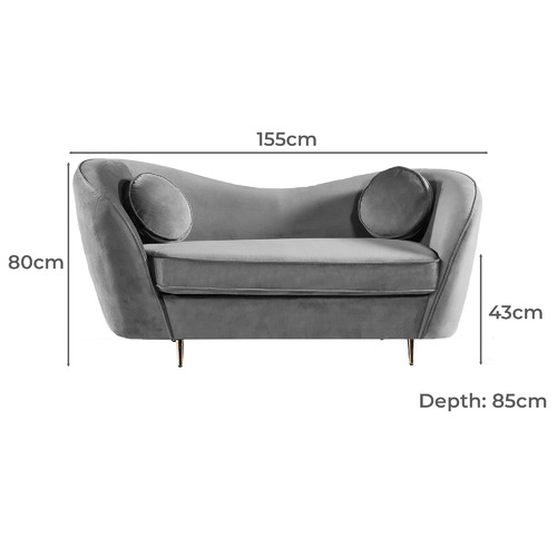 Arkisha 2 Seater Velvet Sofa