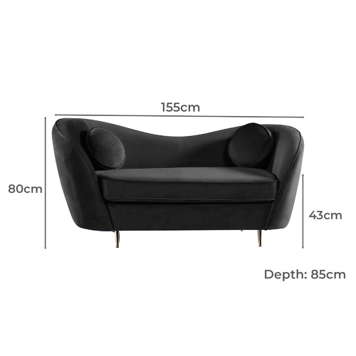 Arkisha 2 Seater Velvet Sofa