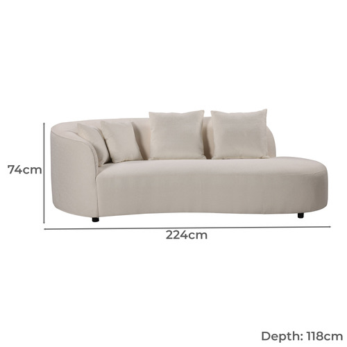 Cream Huck Upholstered Sofa