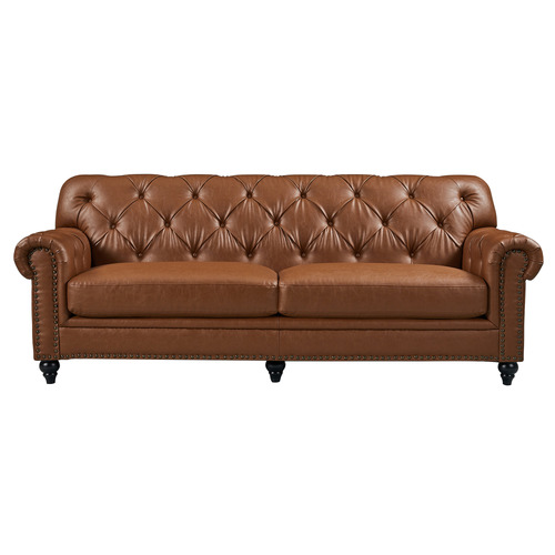 Primavera 3 Seater Leather Sofa | Temple & Webster