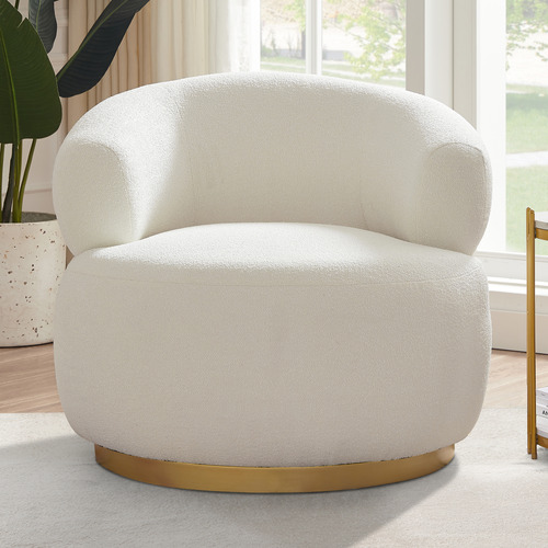 Tuscan Boucle Swivel Armchair