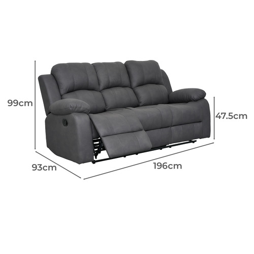 Rivoire 3 Seater Manual Recliner Sofa