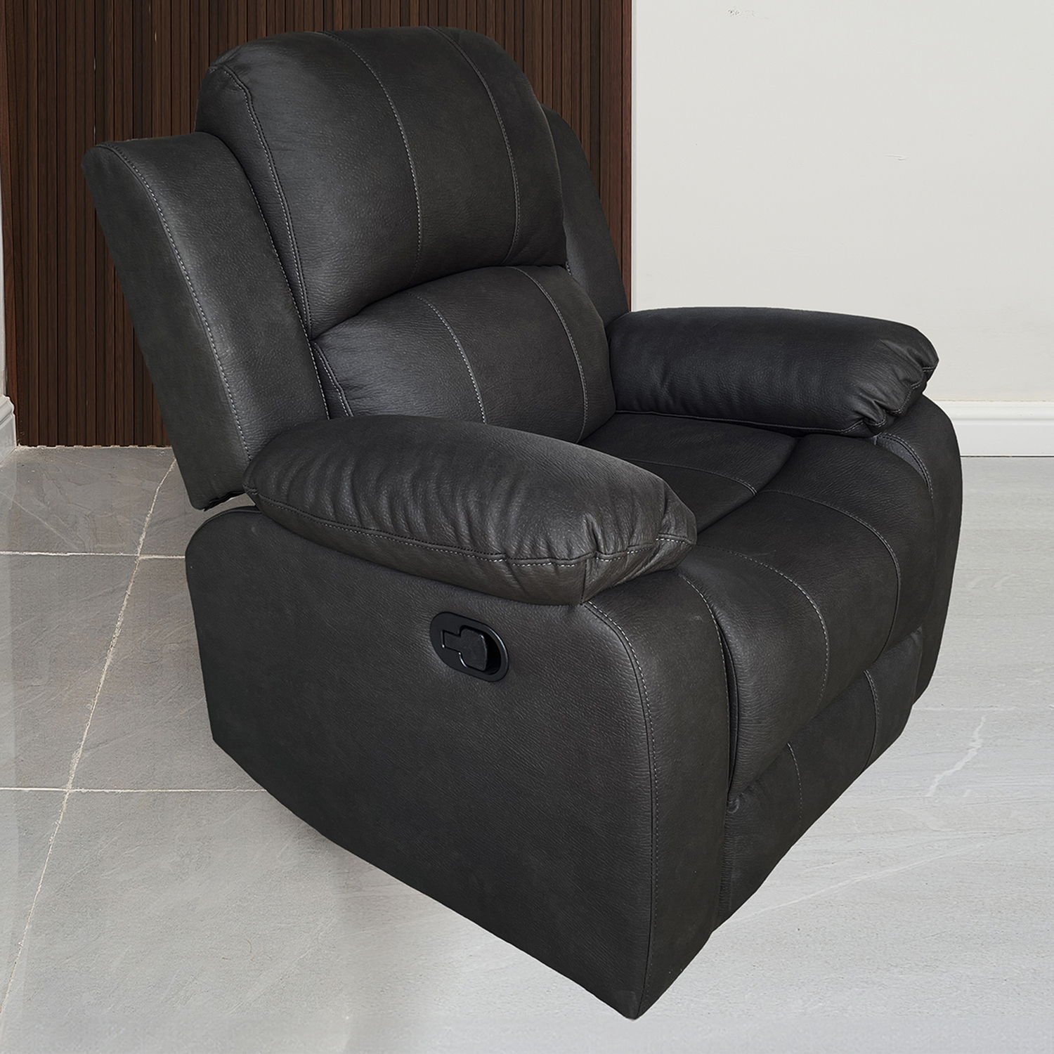 Black Riego Manual Recliner Armchair
