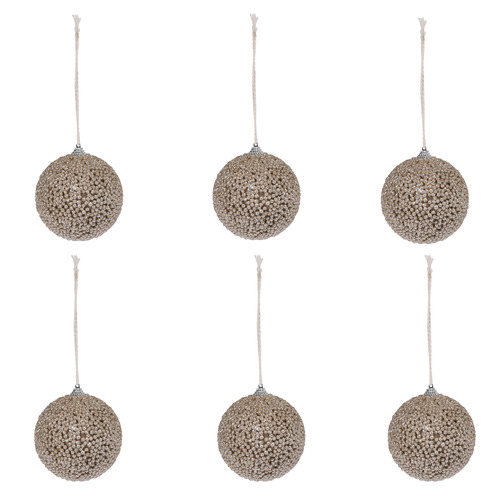 Set of 6 Sugar Bead Baubles