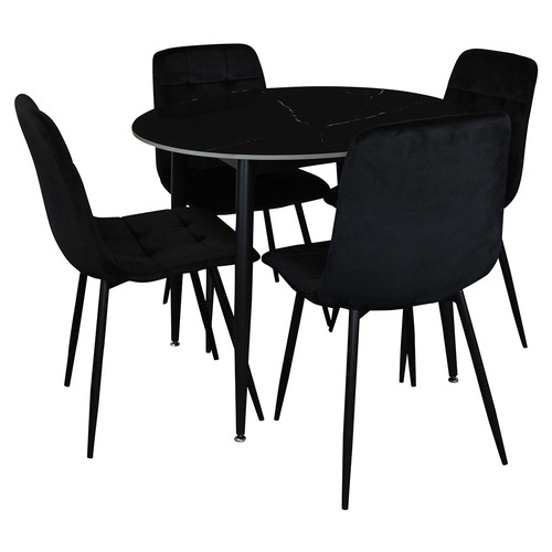 4 Seater Caleb Round Dining Table & Chair Set