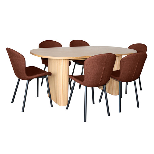 6 Seater Houlton Natural Dining Table & Chair Set