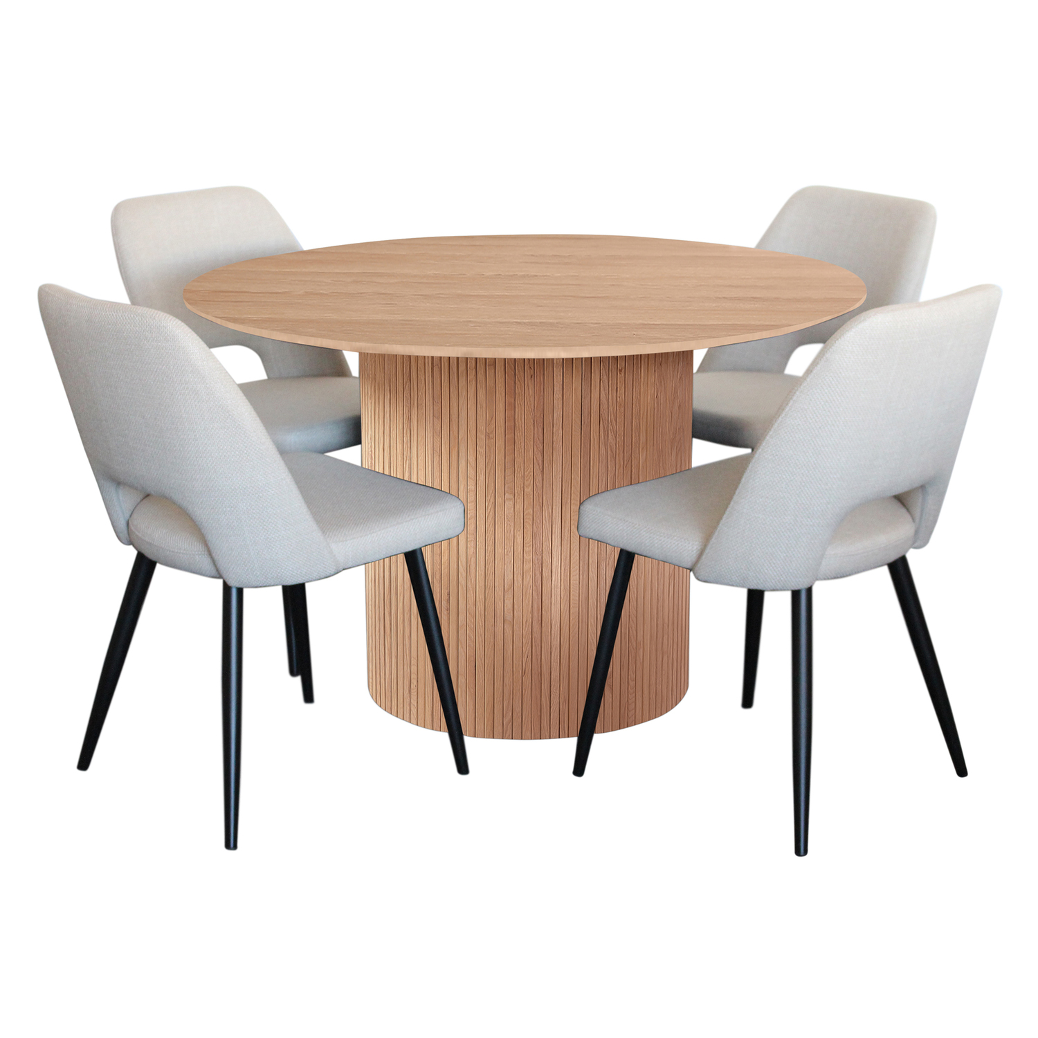 4 Seater Natural Richdale Dining Table & Chair Set