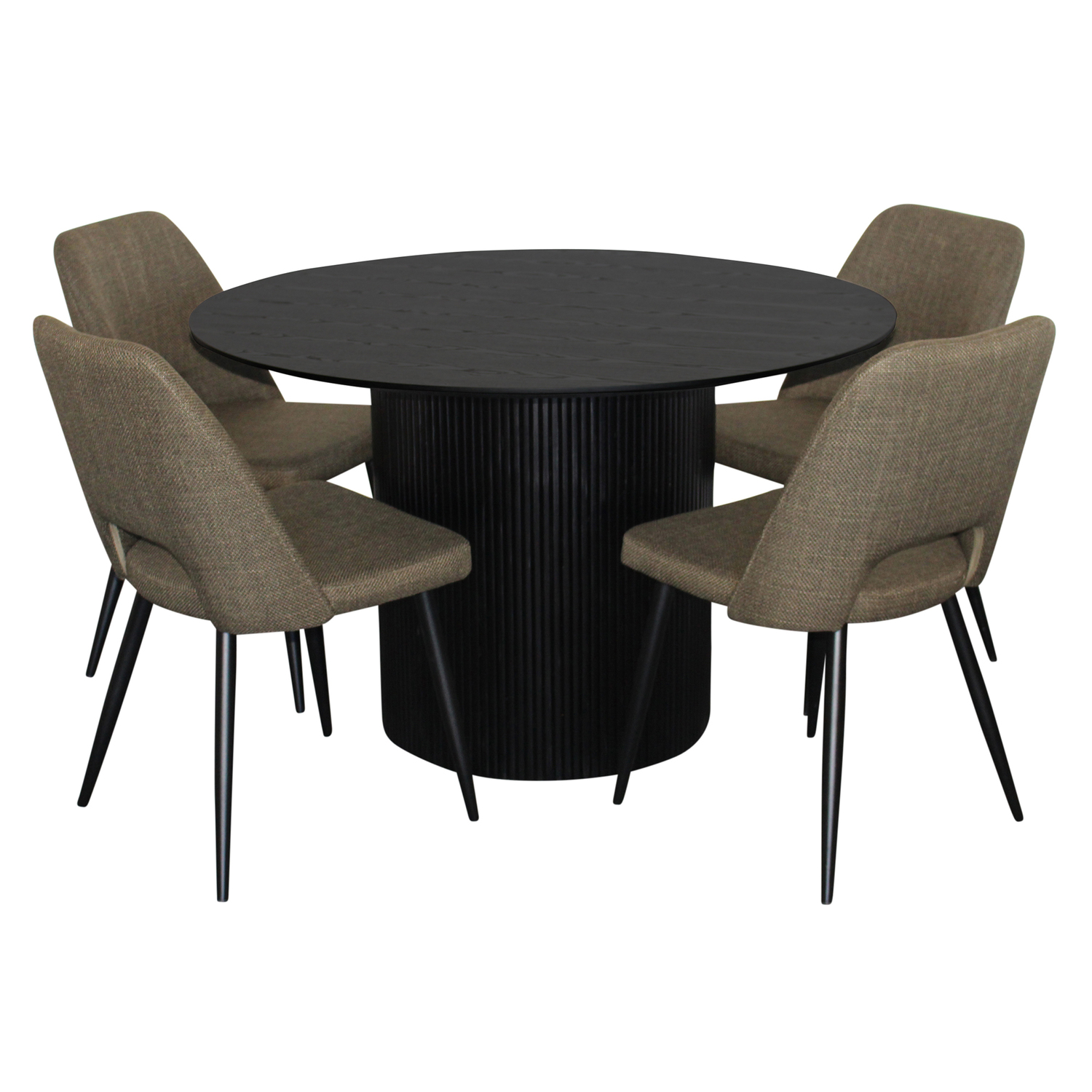 4 Seater Black Richdale Dining Table & Chair Set