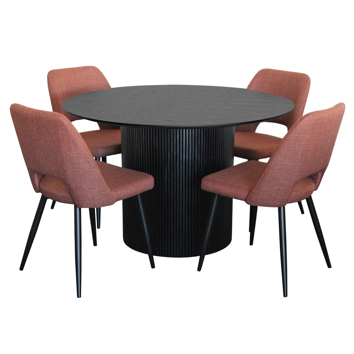 4 Seater Black Richdale Dining Table & Chair Set