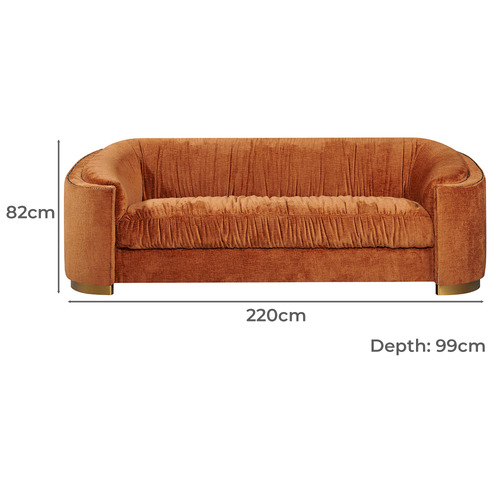 Farid 3 Seater Chenille Sofa
