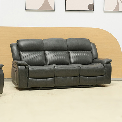 Powell 3 Faux Leather Seater Recliner Sofa