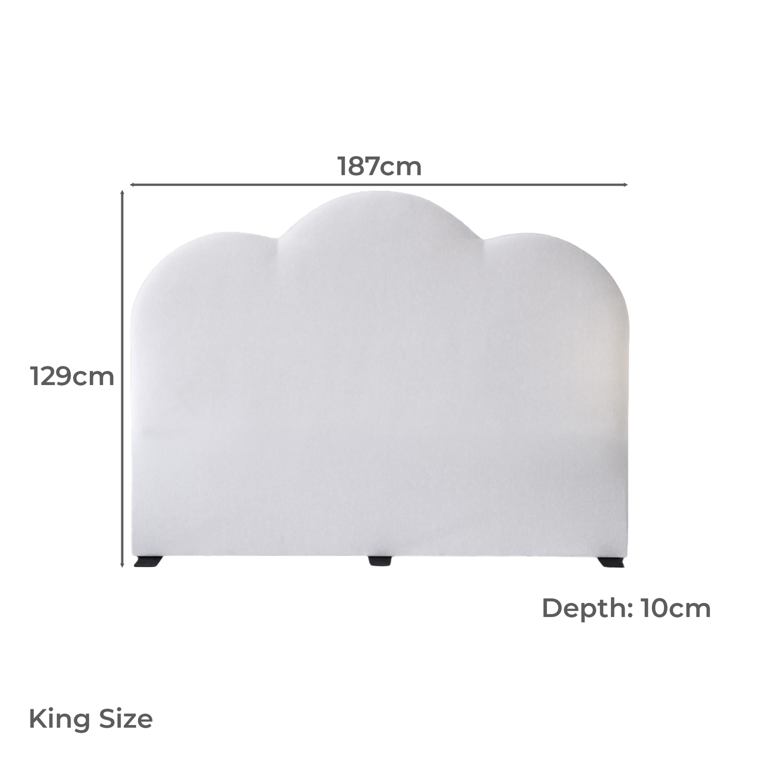 Hester Cloud-Shaped Upholstered Bedhead