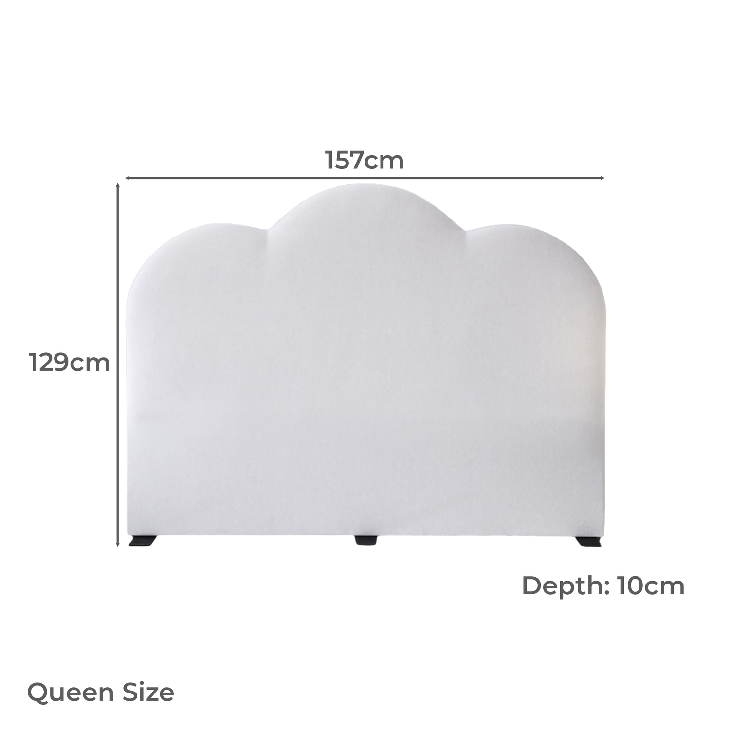 Hester Cloud-Shaped Upholstered Bedhead