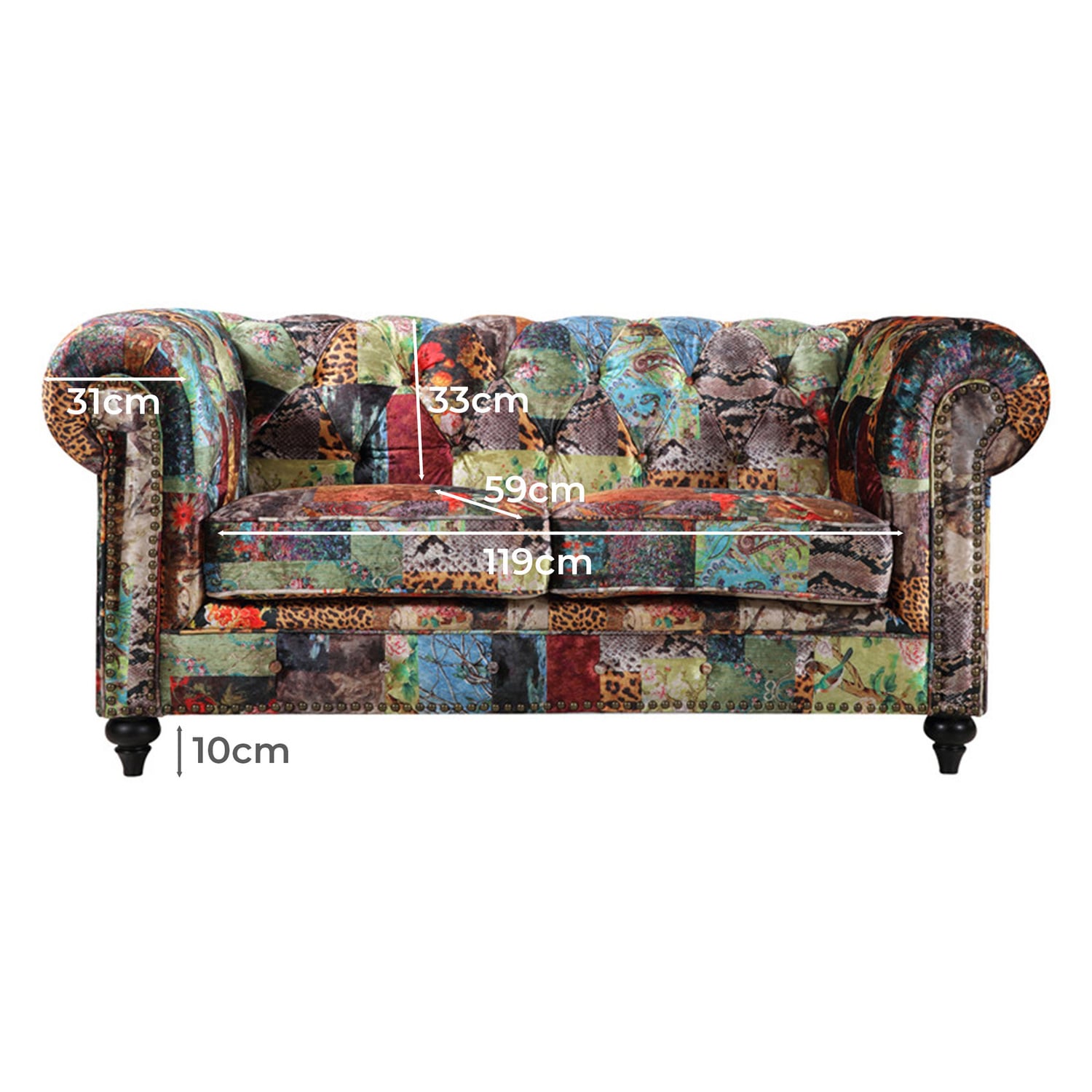 Celia 2 Seater Chesterfield Sofa