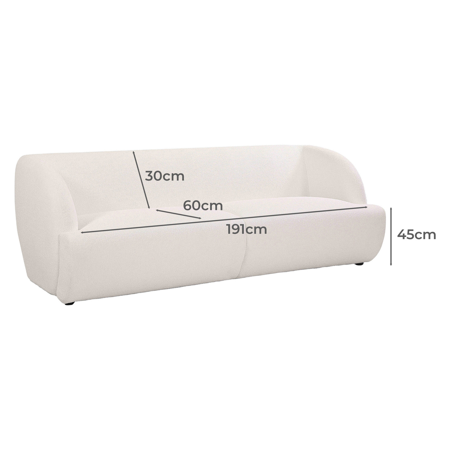 Soledad 3 Seater Boucle Sofa