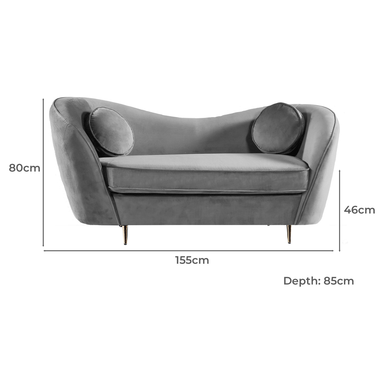 Arkisha 2 Seater Velvet Sofa