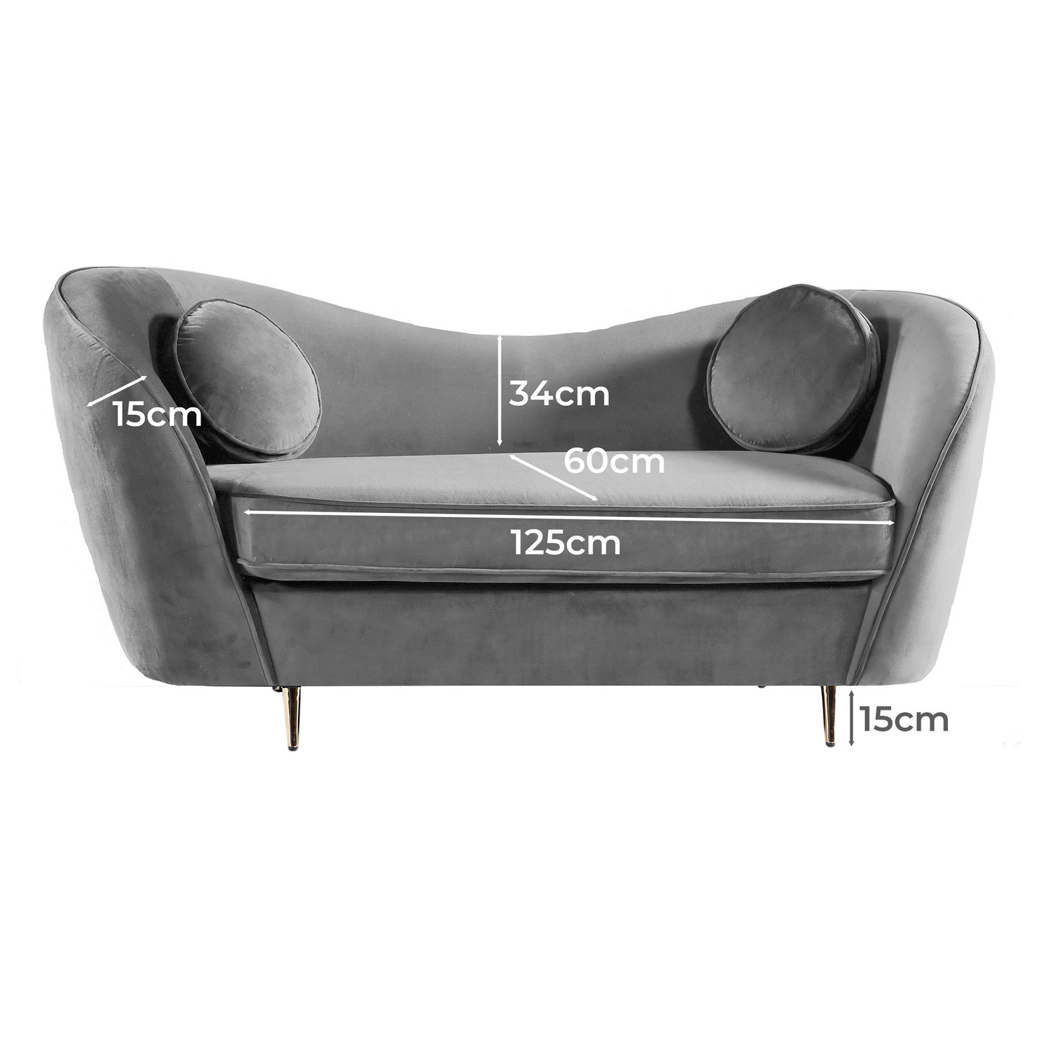 Arkisha 2 Seater Velvet Sofa