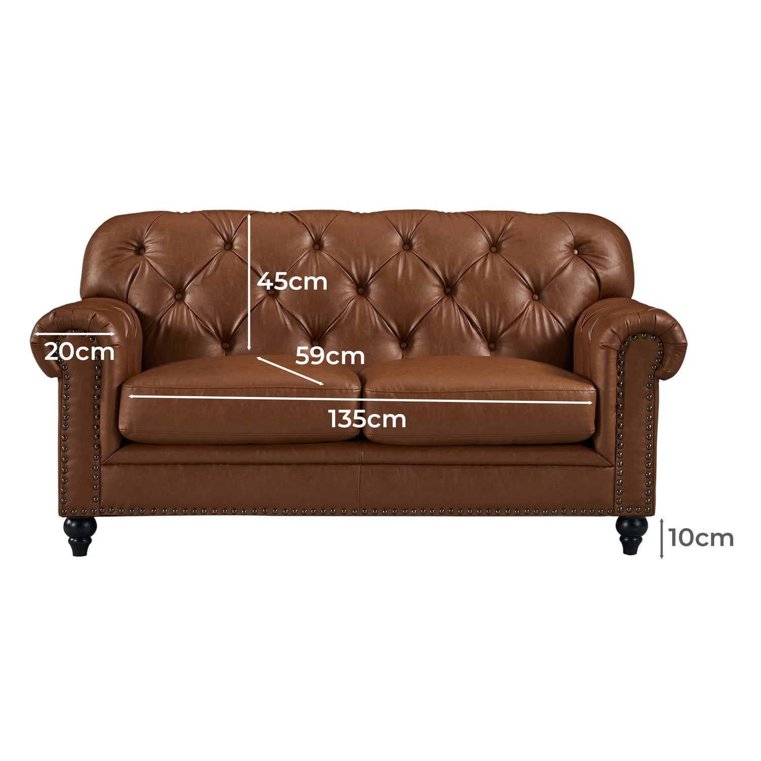 Primavera 2 Seater Leather Sofa