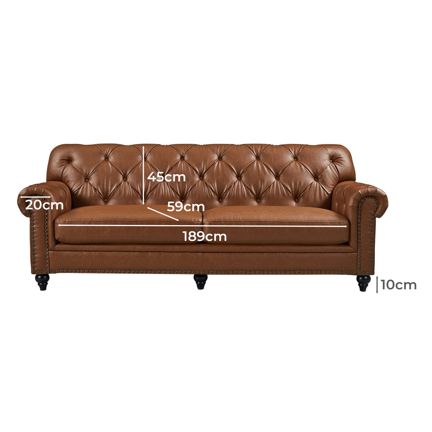 Primavera 3 Seater Leather Sofa
