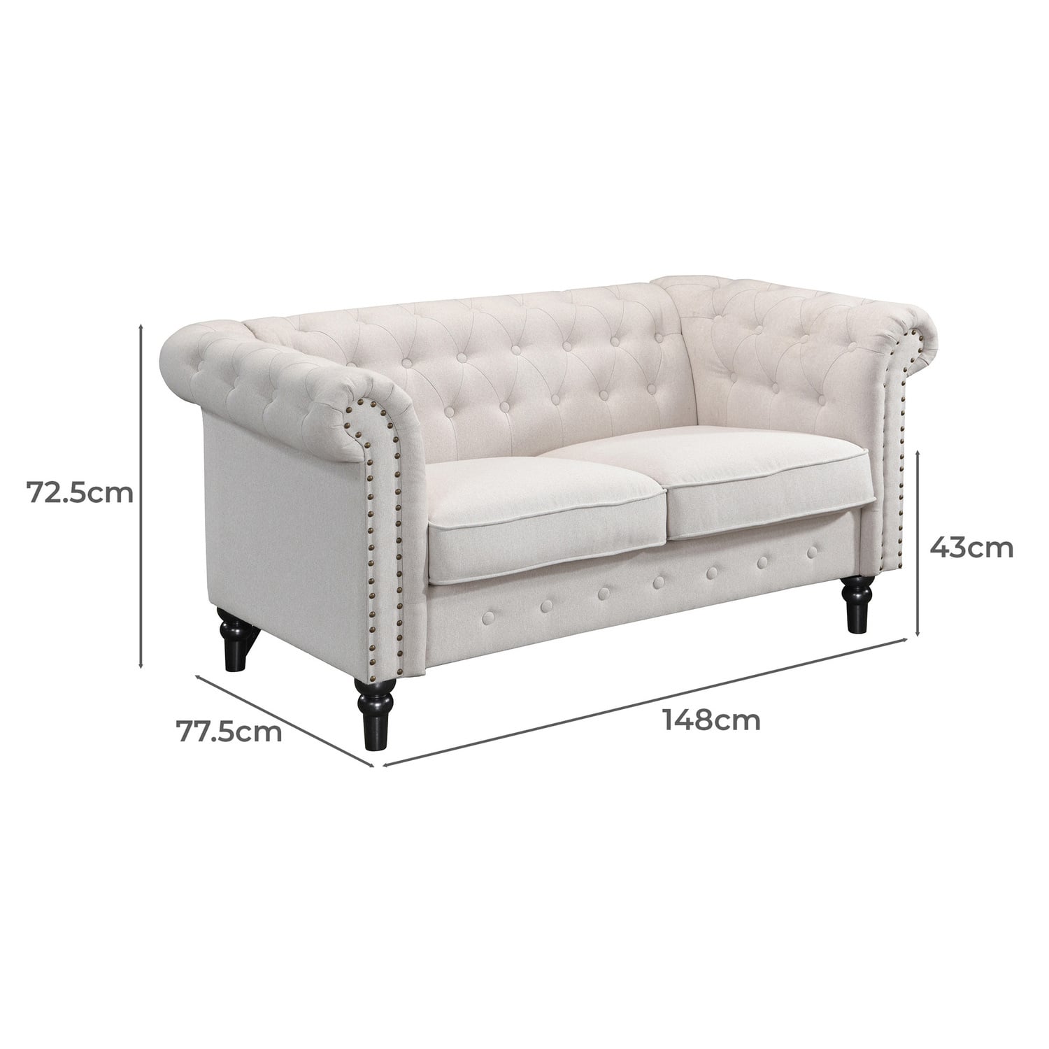 Cornelia Chesterfield 2 Seater Sofa