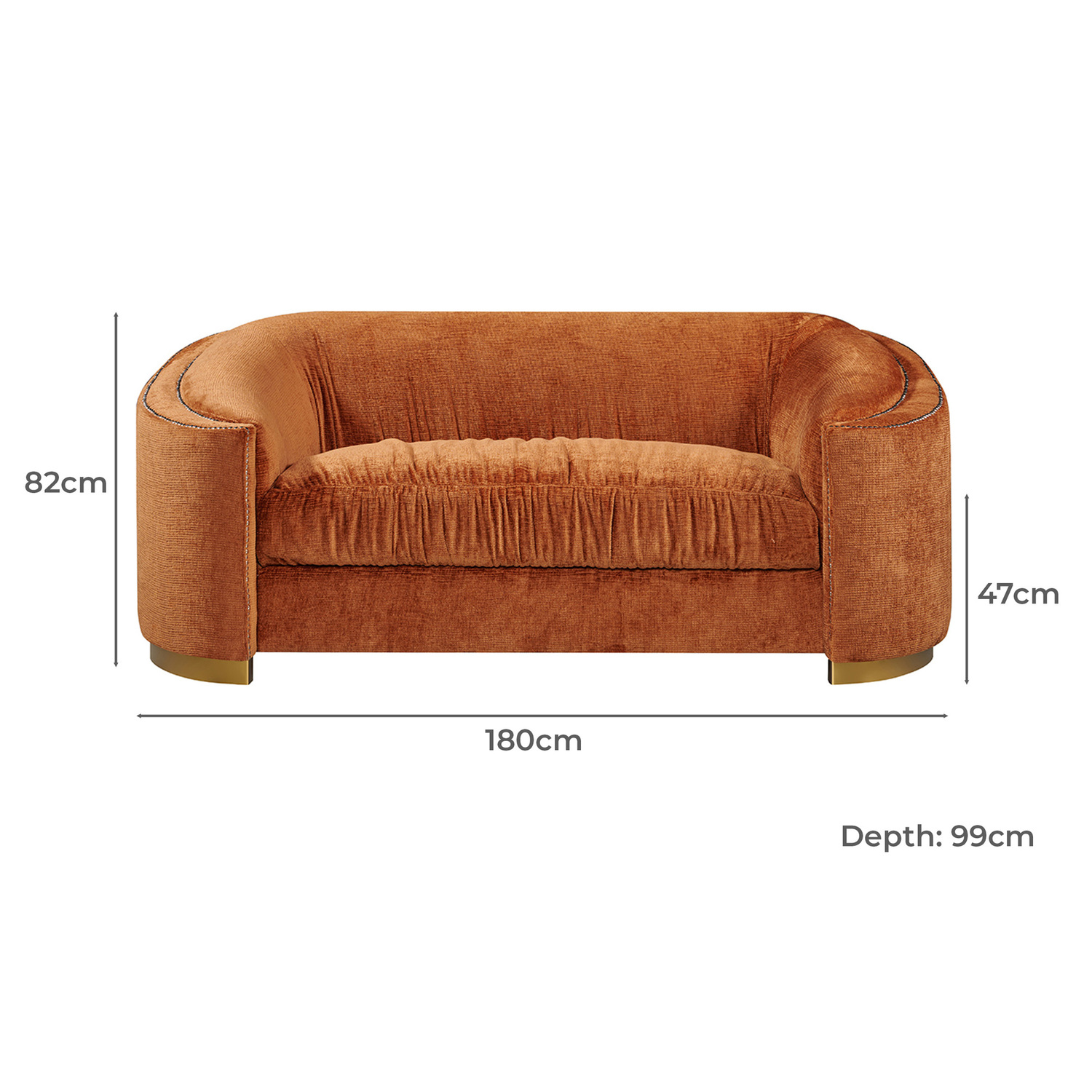 Farid 2 Seater Chenille Sofa