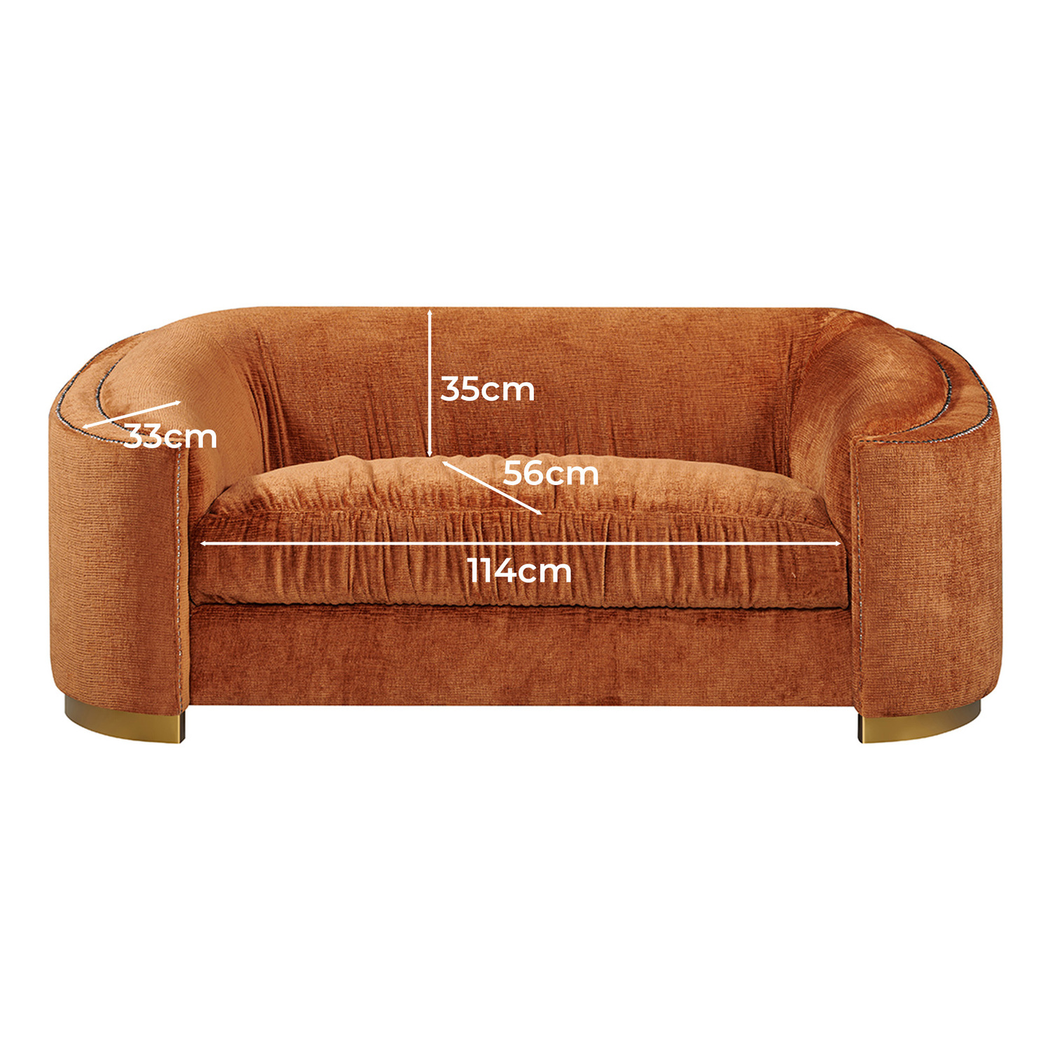 Farid 2 Seater Chenille Sofa
