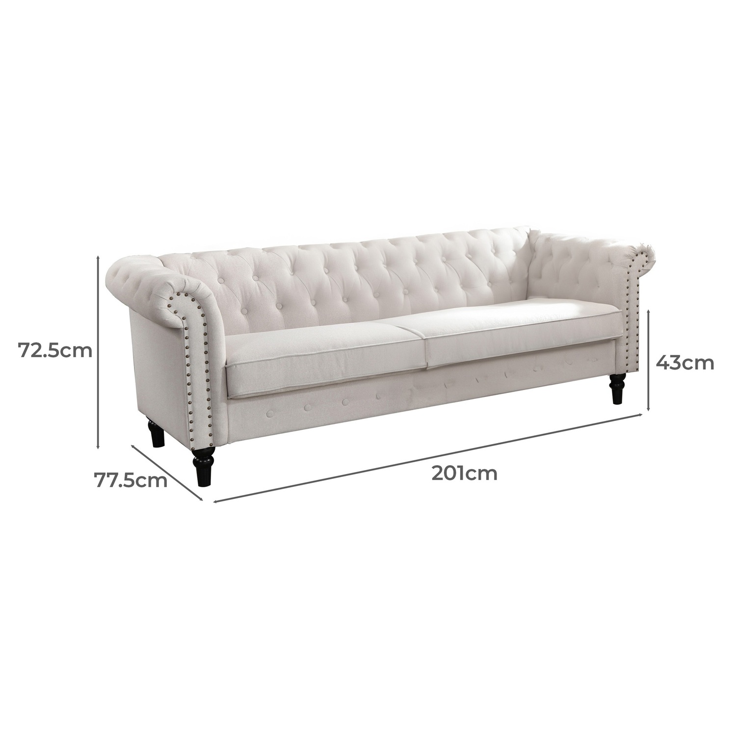 Cornelia Chesterfield 3 Seater Sofa