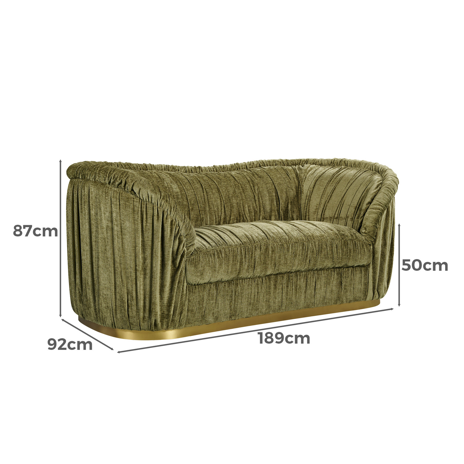 Clarette 2 Seater Chenille Sofa