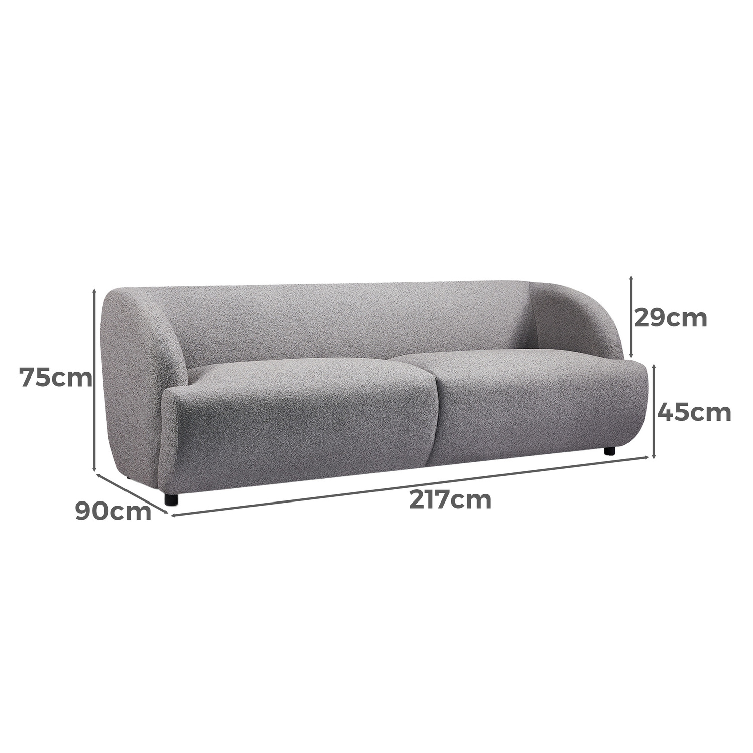 Christiane 3 Seater Boucle Sofa