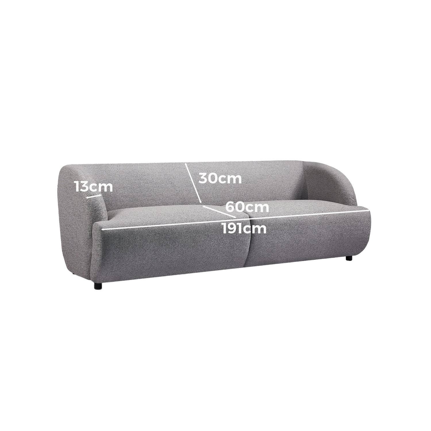 Christiane 3 Seater Boucle Sofa