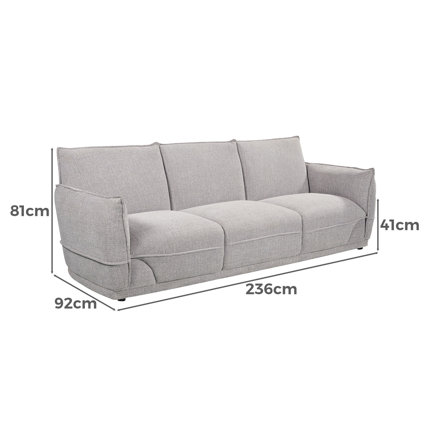 Lionnel 3 Seater Upholstered Sofa