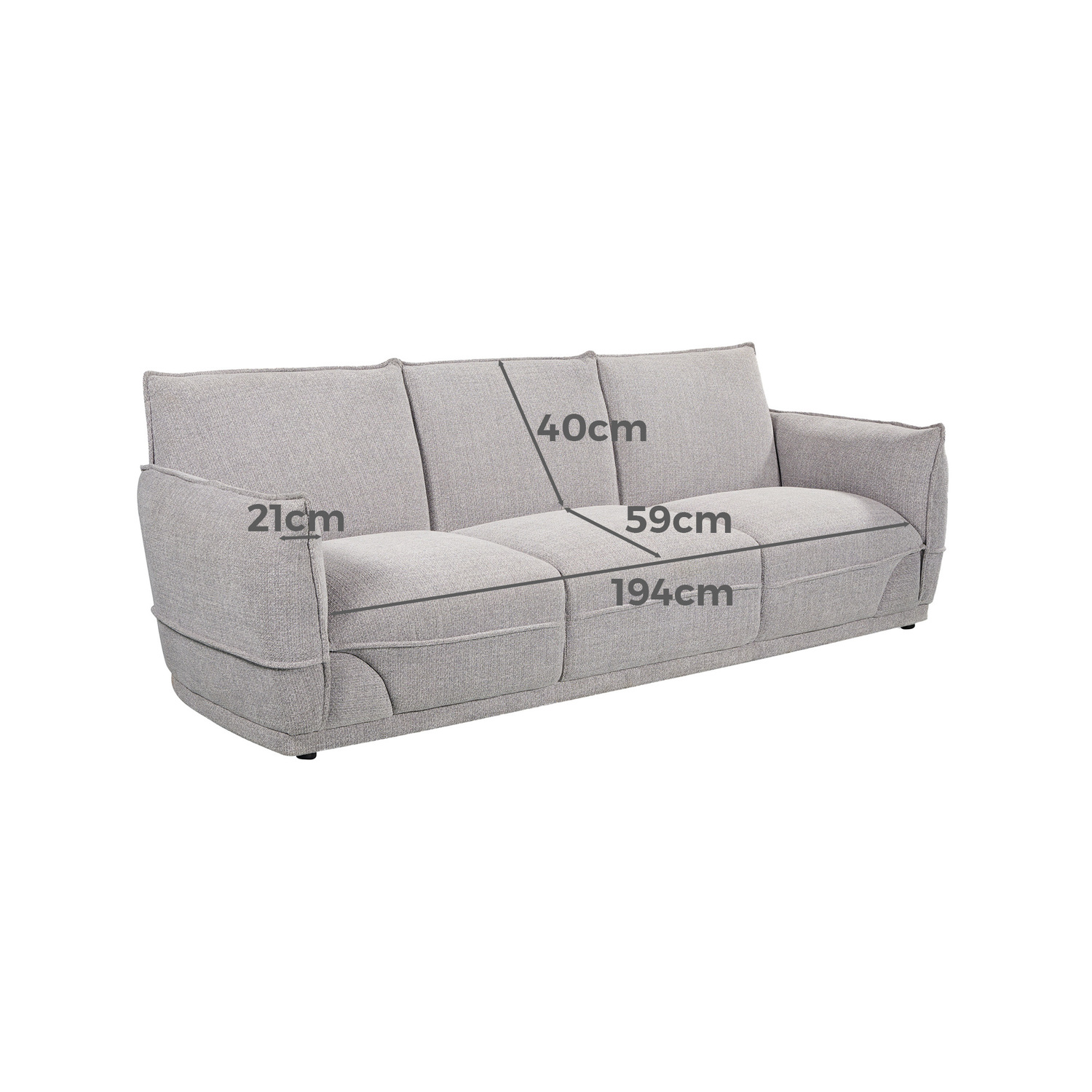 Lionnel 3 Seater Upholstered Sofa