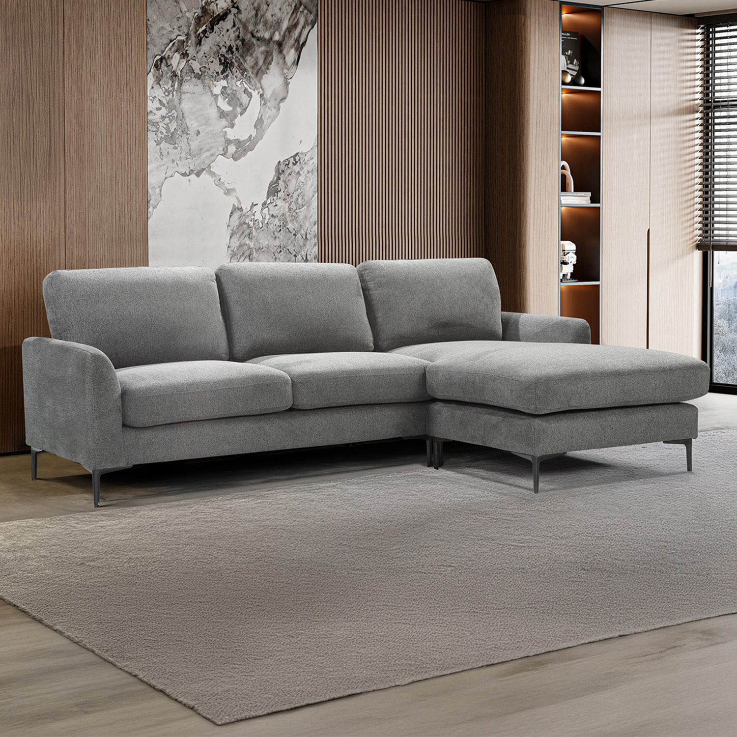 Bryn 3 Seater Upholstered Sofa with Reversible Chaise