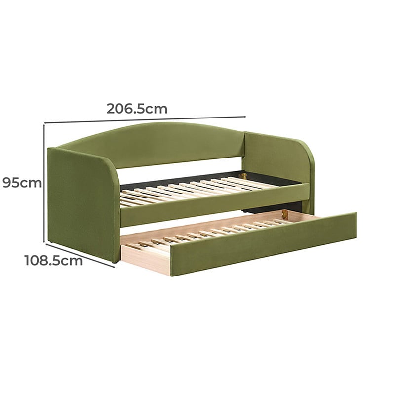 Cherry Cotton-Blend Single Daybed with Trundle