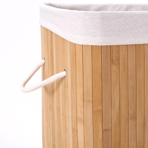 Rectangular Helix Folding Bamboo Laundry Hamper