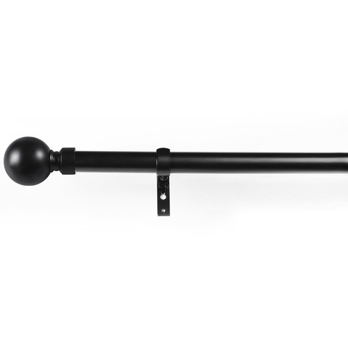 Black Ball Extendable Curtain Rod Set