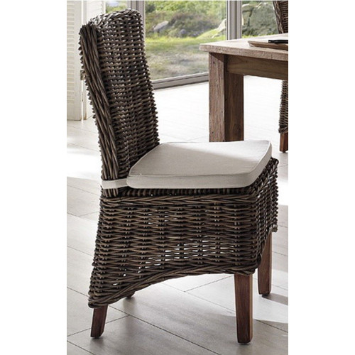 Halifax Morin Kubu Rattan Dining Chair with Cushion | Temple & Webster
