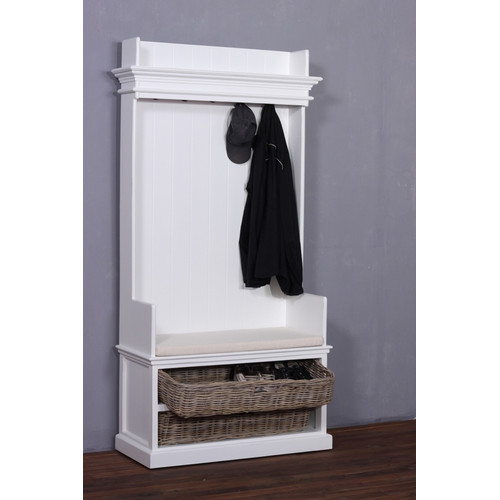 Halifax Coat Hanger Unit with 2 Rattan Baskets and Cushion Temple