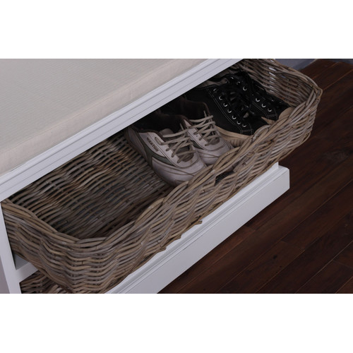 Balmoral Designs Halifax Coat Hanger Unit with 2 Rattan Baskets and