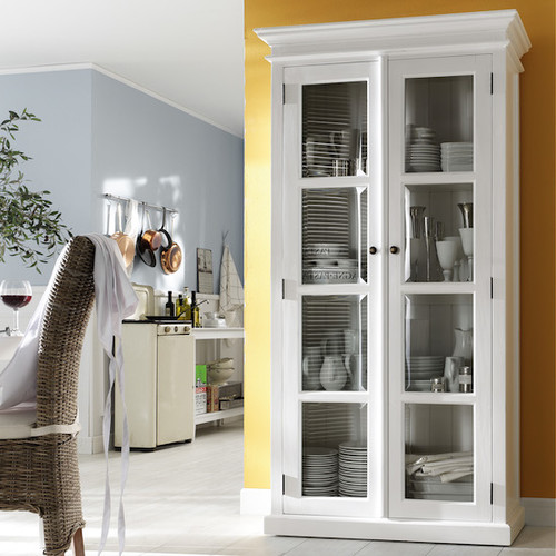 Balmoral Designs Distressed White Coastal Display with 2 Glass