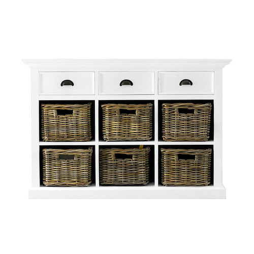 Balmoral Designs Halifax 3 Drawers And 6 Rattan Baskets Kitchen