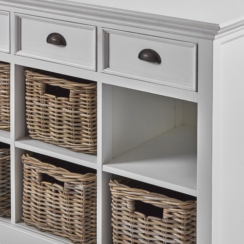 Balmoral Designs Halifax 3 Drawers And 6 Rattan Baskets Kitchen