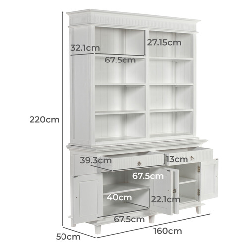 Lewis 4 Door 2 Drawer Buffet & Hutch