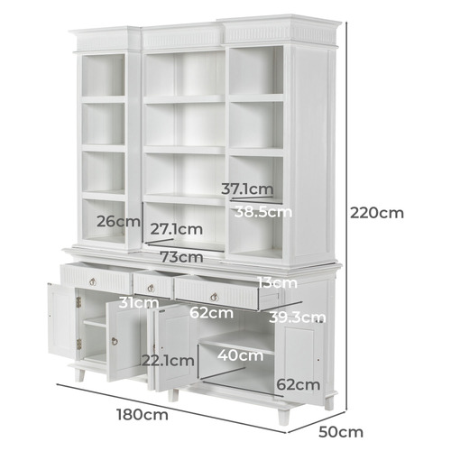 Lewis 5 Door 3 Drawer Buffet & Hutch Temple & Webster